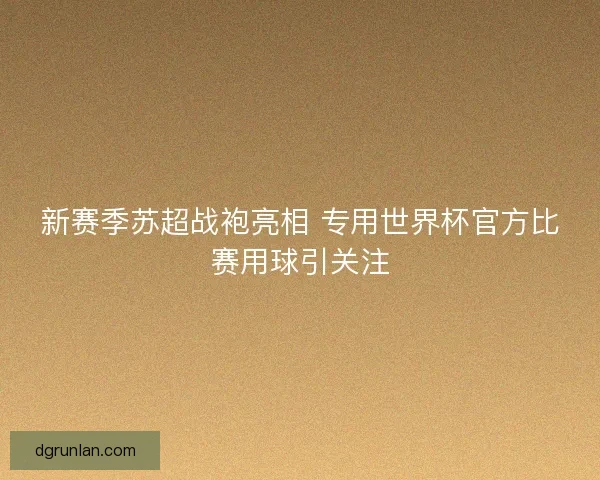 新赛季苏超战袍亮相 专用世界杯官方比赛用球引关注